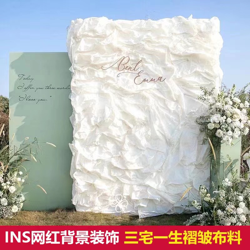 Manufacturer Wholesale Pleated Fabric Handmade Texture Painting DIY Wedding Background Decoration Plastic Wall Fabric Environmental Creation