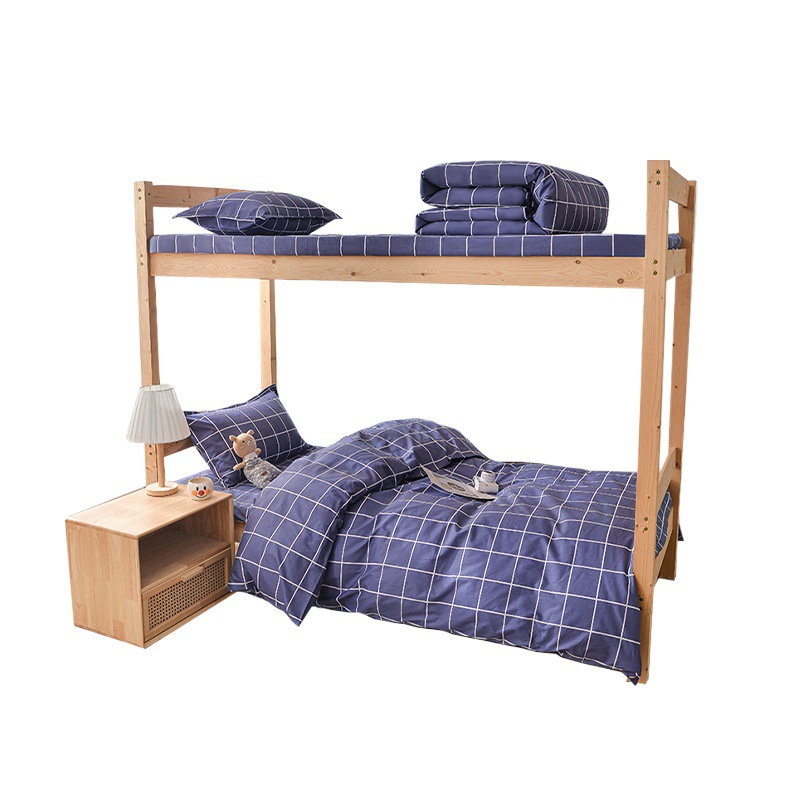 Student Dormitory Three-Piece Set Four-Piece Cotton Fitted Bed Sheets Pure Cotton Quilt Cover Bed Sheets Quilt Cover Bed School Bedding