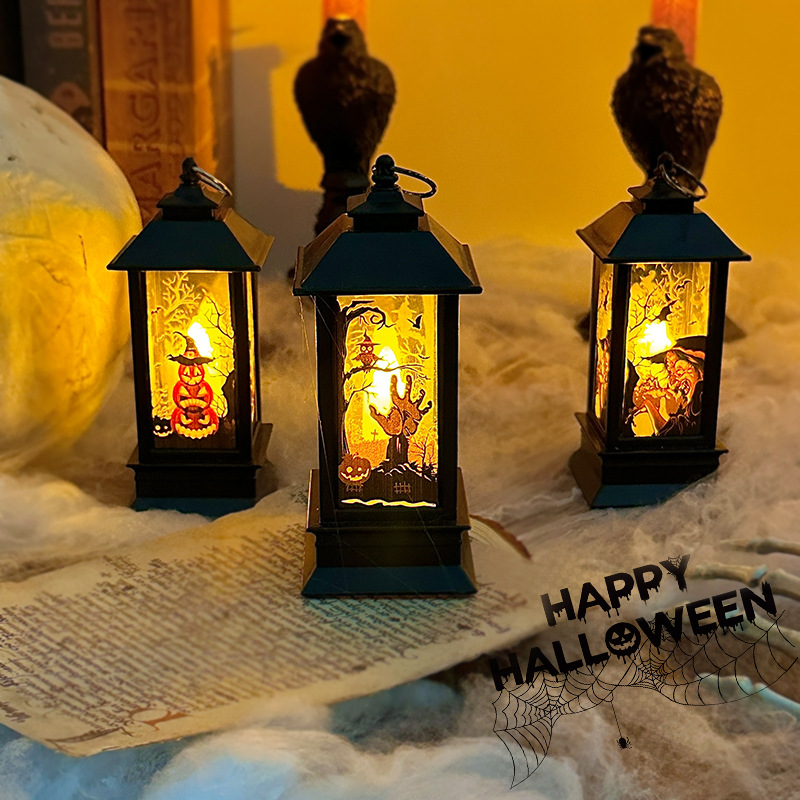 Picture of Retro Halloween wind light LED electronic candle light portable pumpkin light Halloween decoration photo props