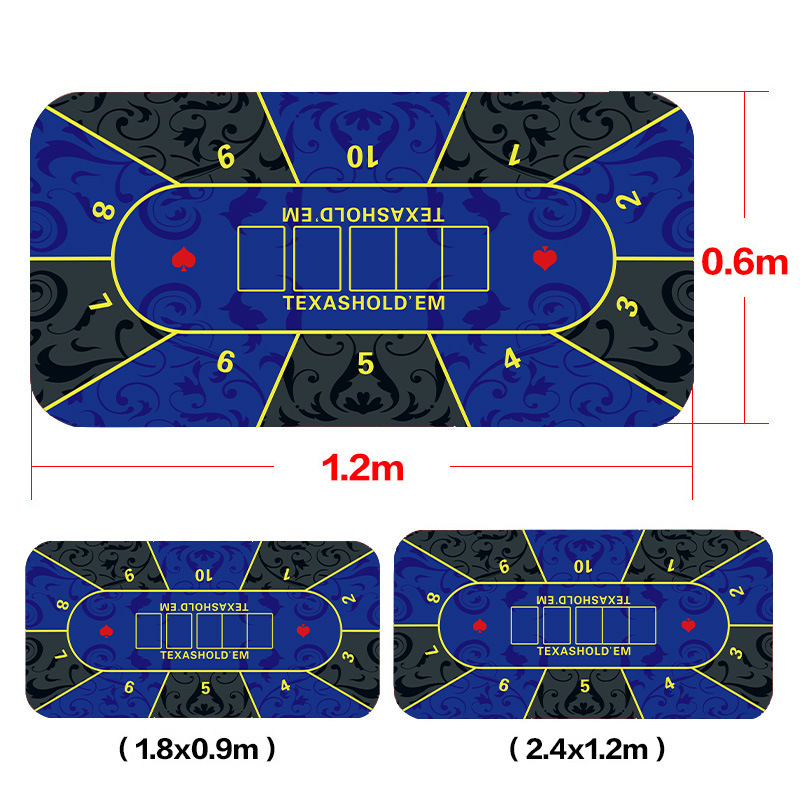 Picture of Texas Hold'Em Poker Table Mat Tablecloth Chip Poker Card Rubber Mat Round Square Tablecloth Mat Blackjack