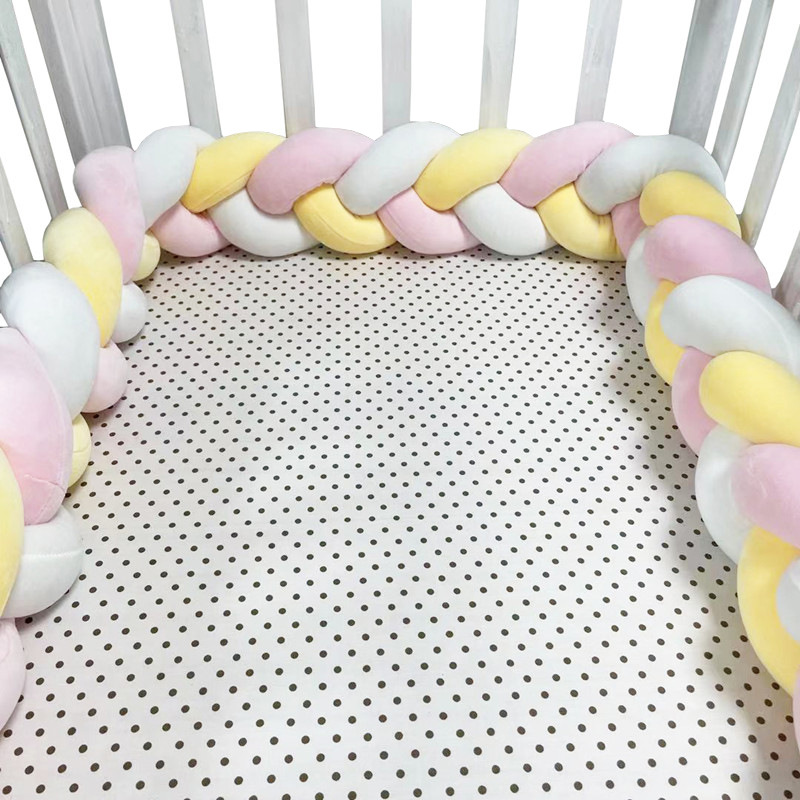 Picture of Baby Bed Circumference ins New Hand-Woven Long Knotted Ball Three-strand Brait Anti-collision Soft Bag Baby Bed Circumference
