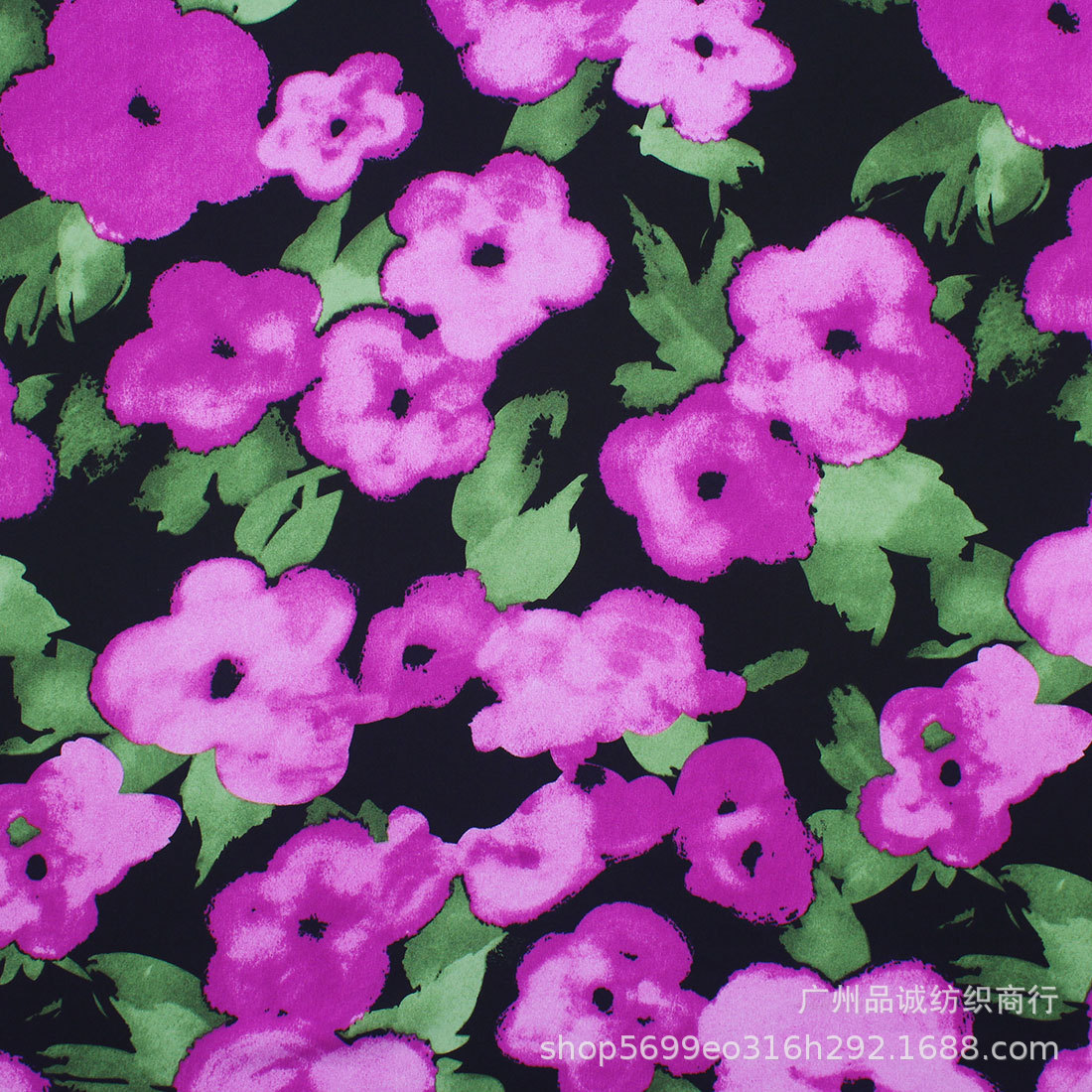 Picture of Broken card plain satin printed color ink sunflower chiffon printed cloth cross-border women's dress printed fabric