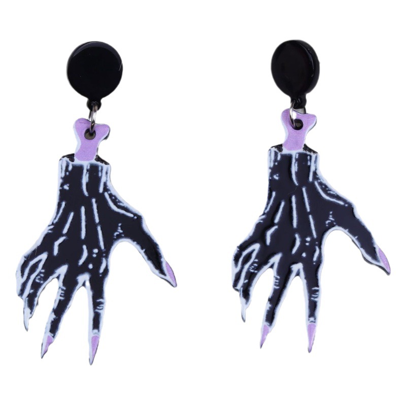 New Halloween Ear Stud Ear Earrings Fashion Trend Personalized European and American Style Hand Claw Skull Poison Poison Bottle Earrings Earrings for Women
