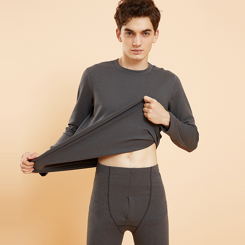 Picture of Cashmere Silk Thermal Underwear Women's Base Wear Autumn Clothes and Pants Men's Student Plus Velvet Suit Autumn and Winter