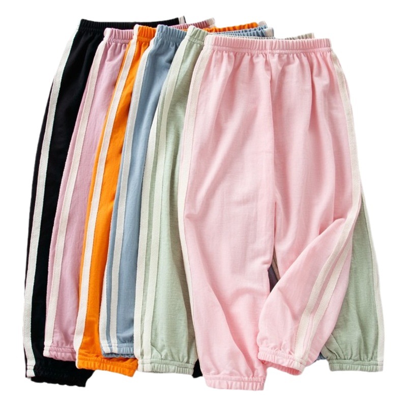 Children's anti-mosquito pants summer new ice silk pants Boys Girls children's pants spring and summer pants thin baby sports pants children's clothing