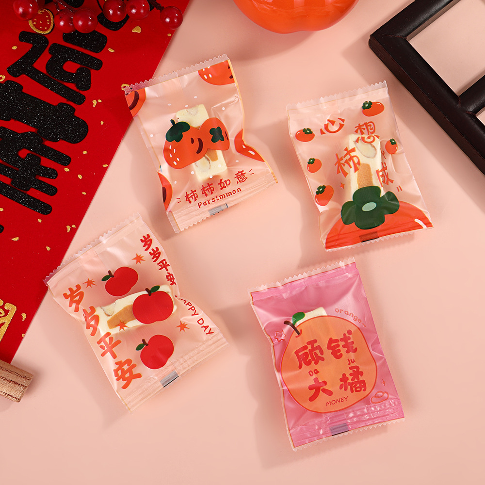 2025 New Year Snowflake Crispy Packaging Bag Nougat Cookie Machine Sealing Bag Milk Date Bag Baking Independent Candy Bag