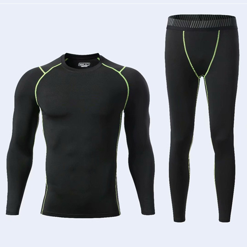 Autumn and winter men's sports tights suit running training basketball football clothes fitness clothes compression quick-drying leggings