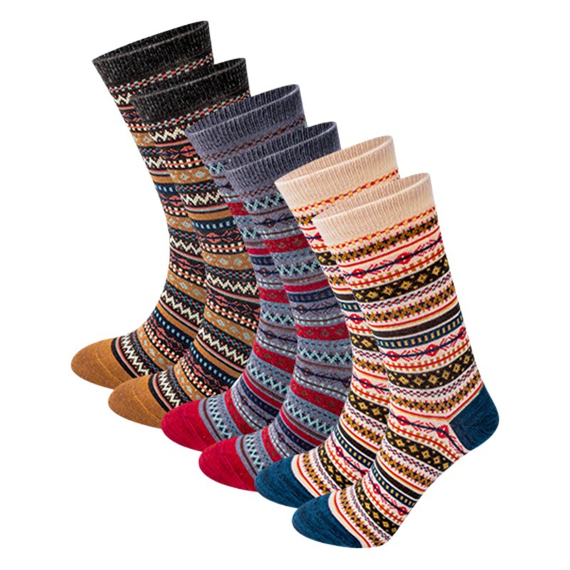 Spot ECHENON autumn and winter socks children's tide retro ethnic wind cotton socks wholesale Amazon cross-border mid-tube women's socks