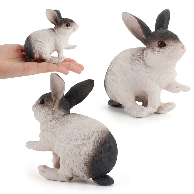 Picture of Farm livestock scene big rabbit simulation squat standing posture rabbit breeder micro landscape miniature model ornaments