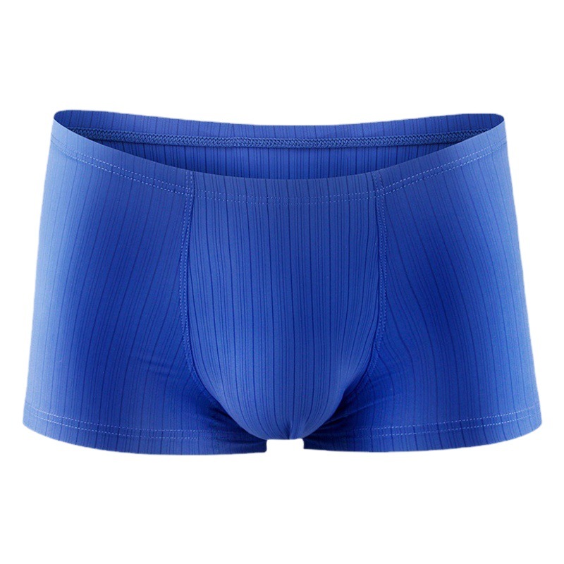 Summer Men's Ice Silk Seamless Underwear Thin Breathable Four-Corner Shorts One-Piece Youth Underpants Sexy Boxers Head