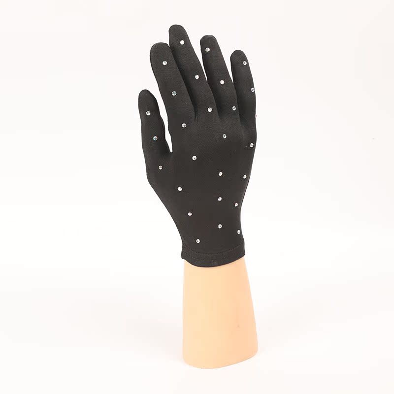 Picture of Factory wholesale figure skating performance gloves children's gloves adult female semicolon rhinestone opaque magic gloves