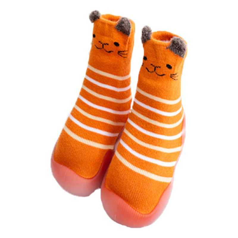 Baby Shoes Spring, Autumn and Summer Male and Female Baby Toddler Shoes Soft Sole Indoor Non-Slip Insulation Kidsren's Floor Shoes and Socks Shoes