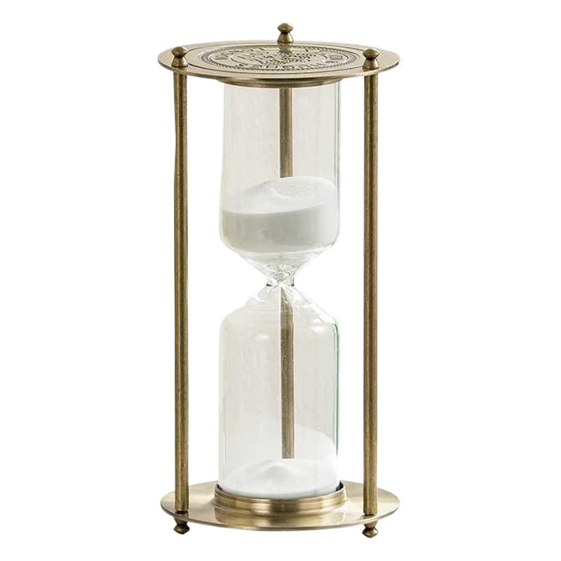 Picture of Vintage Metal Hourglass 1917 Crown Glass Hourglass Timer Gift Ornaments Home Decoration Gift Crafts