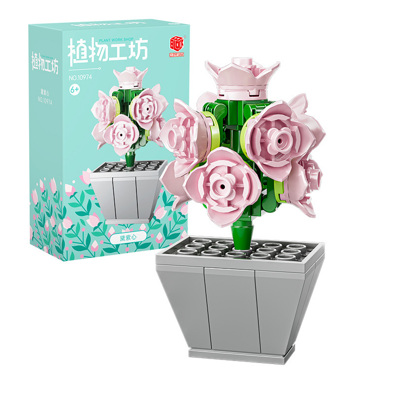 Picture of Compatible with Lego Brick Flower Mini Succulent Ornaments Cute Gifts Educational Assembly Toys Wholesale Dropshipping