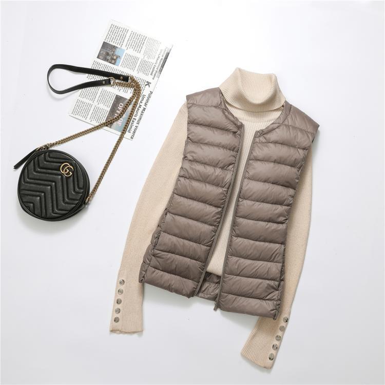 Picture of Plus Size 100kg Plus Size Plus Size Light down Jacket Collarless down Vest Women's Vest Vest Outer Wear Extra Large