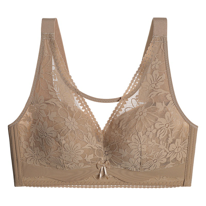 Big chest and small chest underwear women's ultra-thin wireless bra push up anti-sagging full cup breast bra