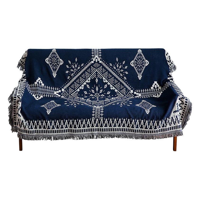 Nordic Export Fashion Double-sided Geometric Knitted Sofa Towel Pure Cotton Cover Blanket Non-slip Fabric Sofa Cushion Fashion Thread Blanket