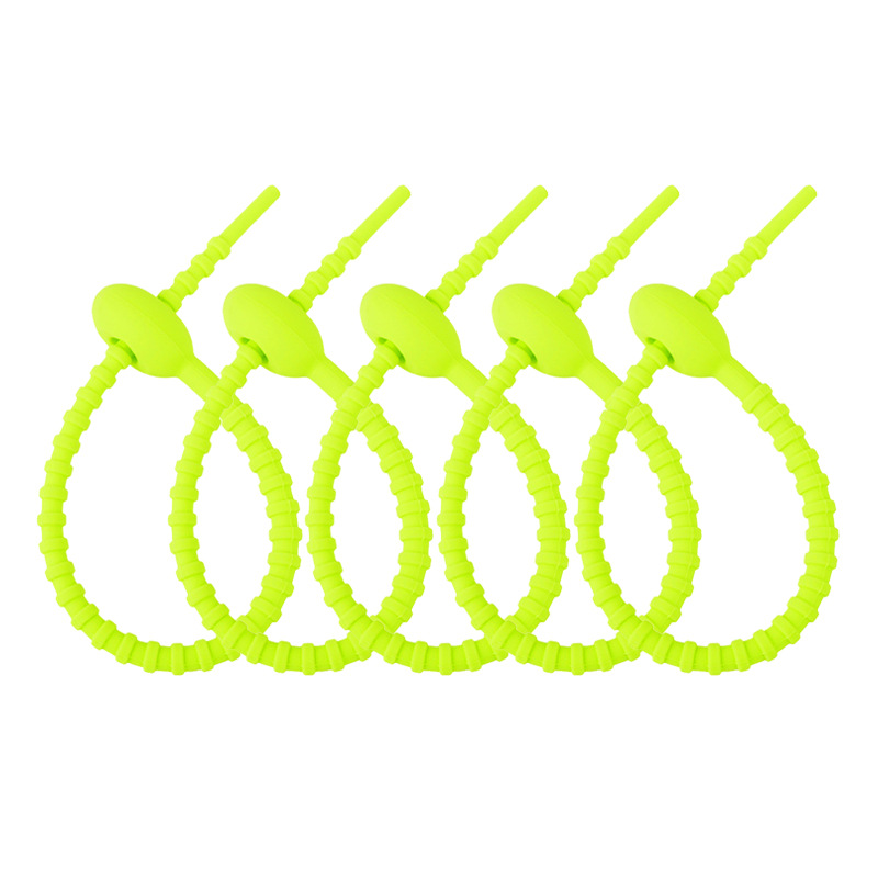 Picture of 215mm silicone cable tie data line storage finishing winder DIY key chain jewelry pendant color lanyard