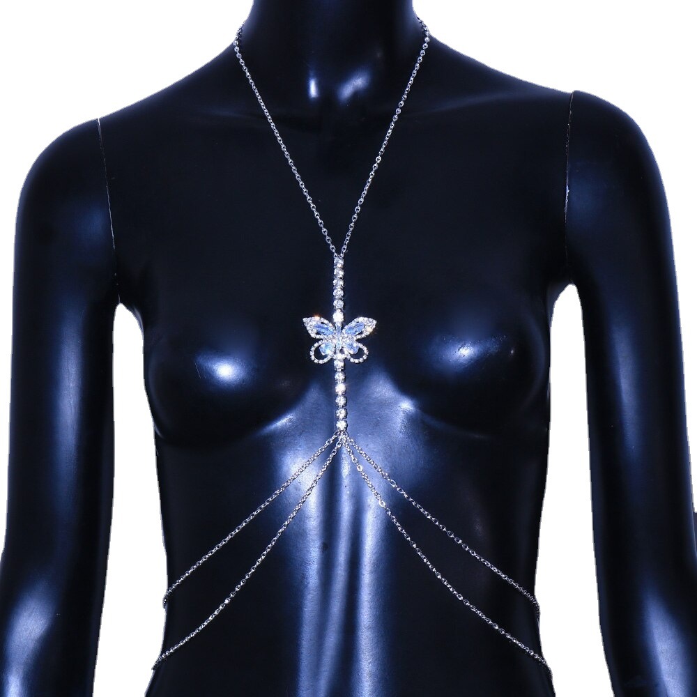 Picture of Cross-border New Accessories Simple Zircon Butterfly body chain European and American Rhinestone Neck chain Waist chain body chain