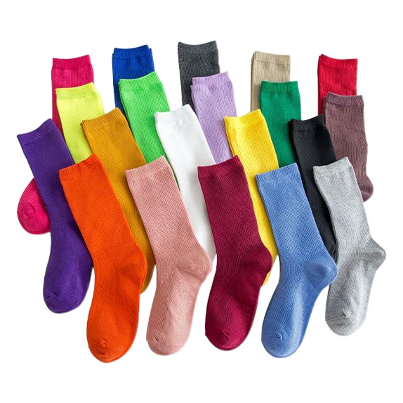 Picture of Spring and summer women's socks solid color dopamine color tube socks Zhuji pile socks ladies candy color socks cotton socks