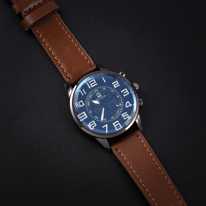 Picture of Popular Fashion Business Belt Simple Men's Watch Men's Casual Retro Digital Dial Student Quartz Watch Wholesale