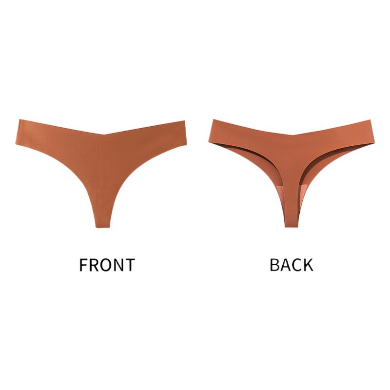 Foreign Trade Traceless Sports Low Waist Sexy T-shaped Underwear Yoga Fitness Anti-light Women's Ice Silk thong Europe and America