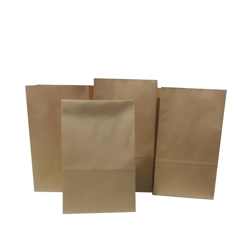 Picture of Sos Square Bottom Kraft Paper Bag Lunch Packaging Paper Bag Flat Bread Baking Takeaway Packaging Bag Hand Bag