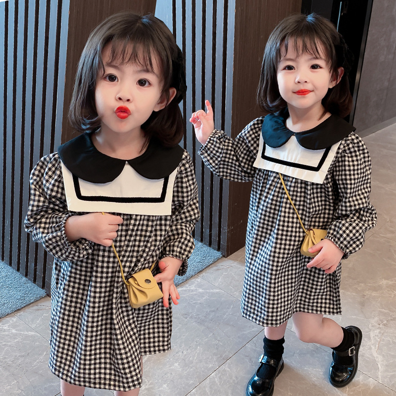 Spring girls dress 2024 Spring New Early Spring Children's western style spring and autumn princess dress children's online celebrity skirt