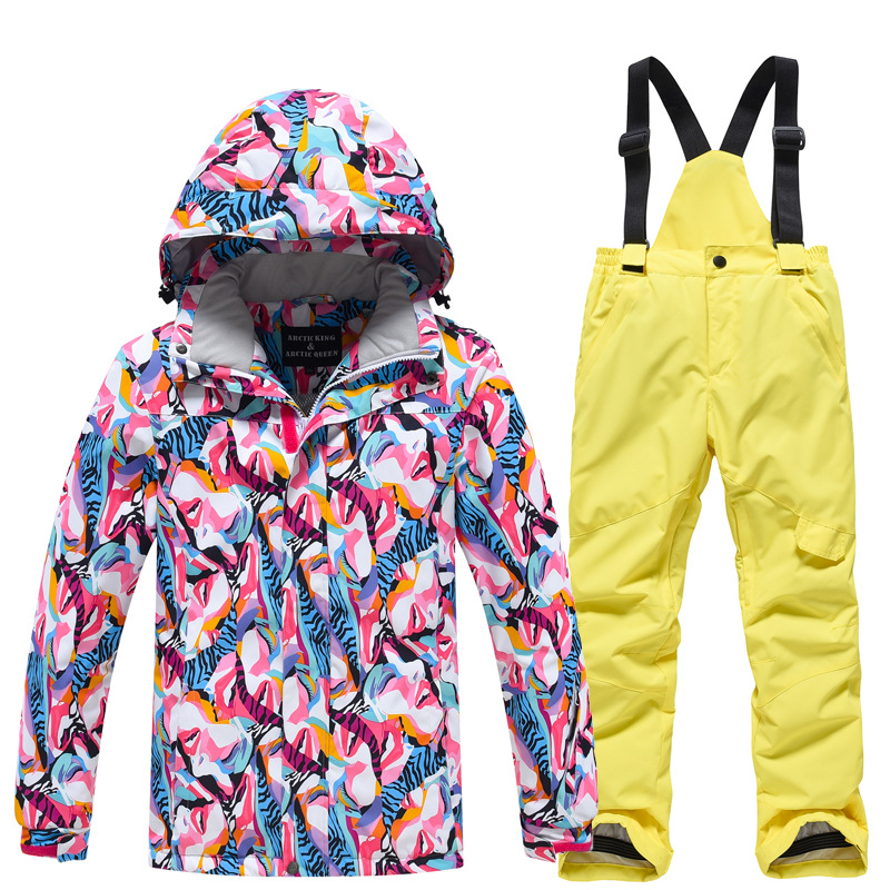 Picture of New Children's Ski Suit suit Boys' and Girls' Outdoor Thickened Warm Ski Two-Piece Set