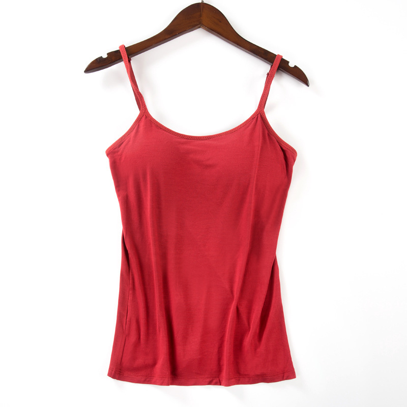 Picture of Modal Fixed Cup Camisole Women's Belt Chest Pad Thin Inner Small Strap Outer Wear Women's Undershirt Underwear