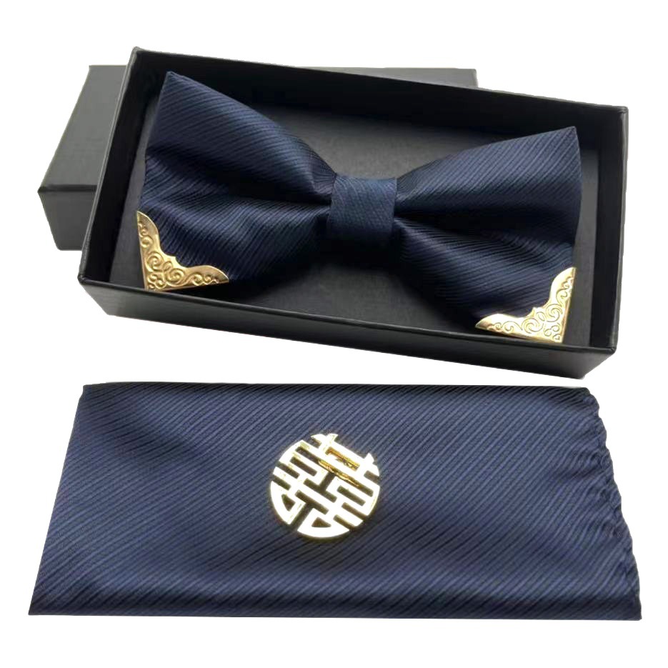 Picture of High-end wedding wedding bridegroom best man wine red British bow solid color men's bow tie formal suit trend