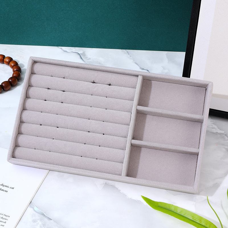 Picture of Cross-border in stock Flannel Jewelry Plate small size Beige Drawer Storage Jewelry Plate Home Display Storage Box