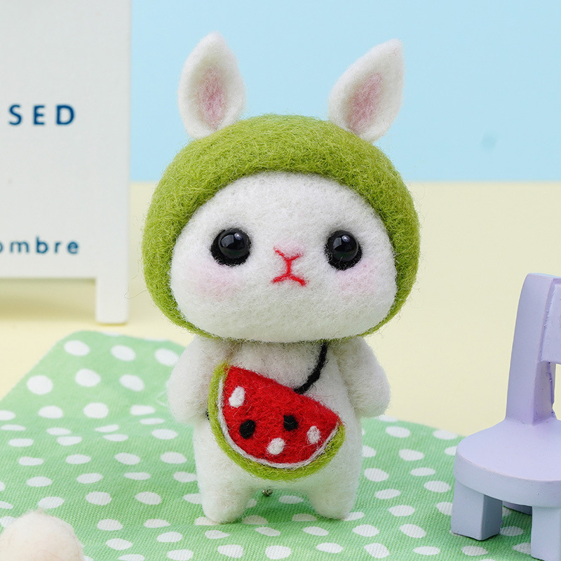 Picture of Little White Rabbit adult handmade diy creative gift hands-on sewing homemade material package wool felt pokes
