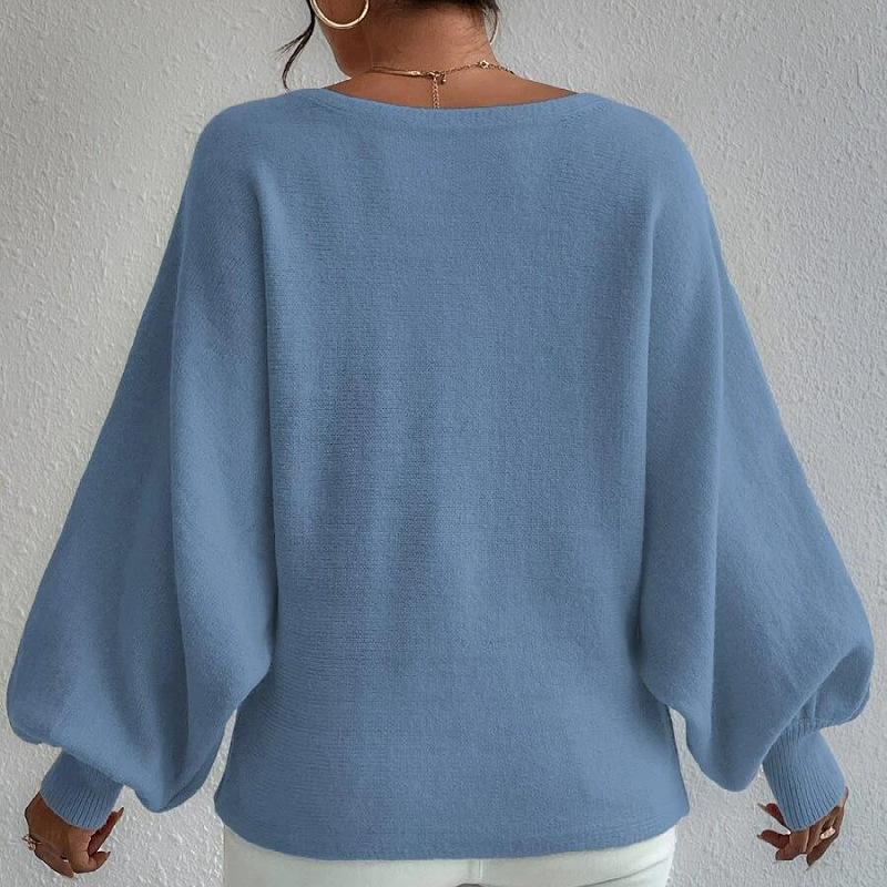 Picture of European and American Foreign Trade New Loose Pullover Knitted Sweater Women's Cross-Border Amazon Lantern Sleeve Design Sweater for Women