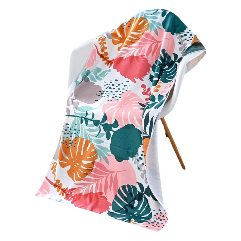 Spot wholesale microfiber beach towel foreign trade digital heat transfer easy absorbent swimming shawl printing bath towel