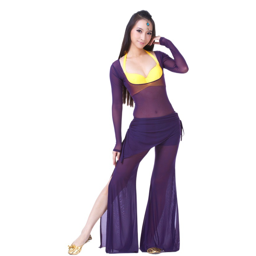 Water gauze chest long sleeve suit belly dance clothing belly dance clothing conjoined belly dance clothing wholesale