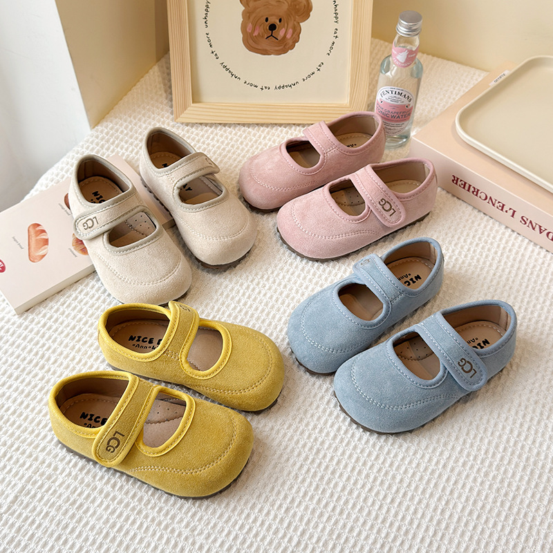 Children's French Leather Shoes 2025 Spring and Autumn New Korean Style Girls' Frosted Soft-soled Princess Shoes Birkenbean Shoes