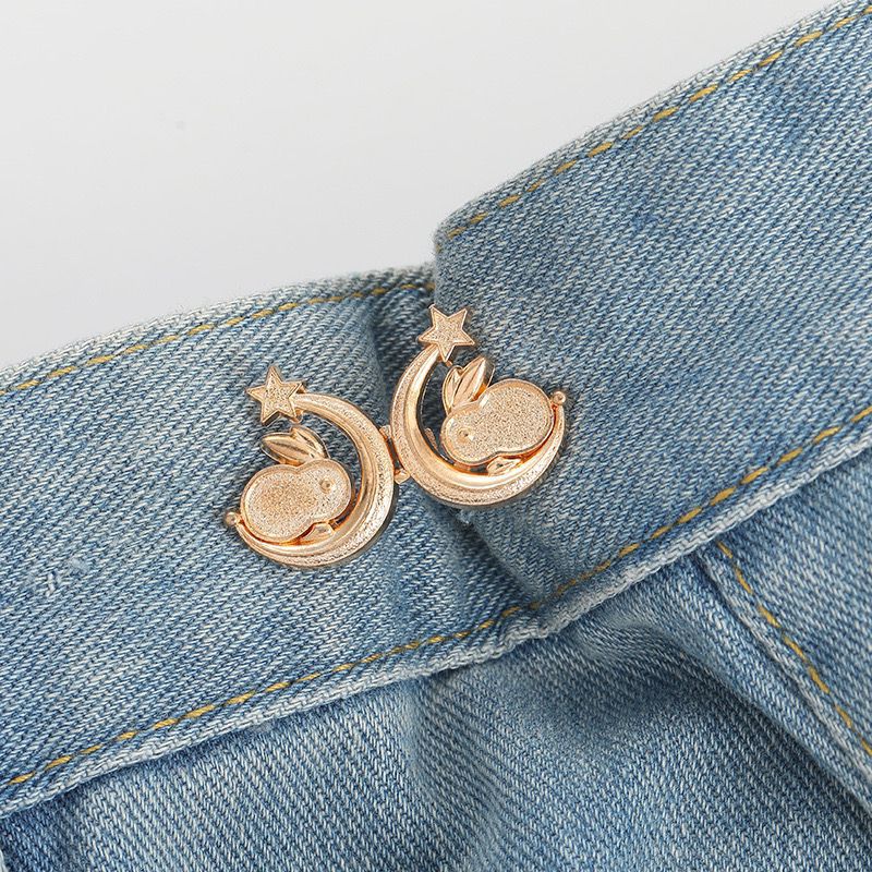 Picture of Chinese Knot Waist Buckle Pair Buckle Flat Bottom Removable Nail-free Seam-free Button Girl's Trouser Skirt Waist Size Change Artifact