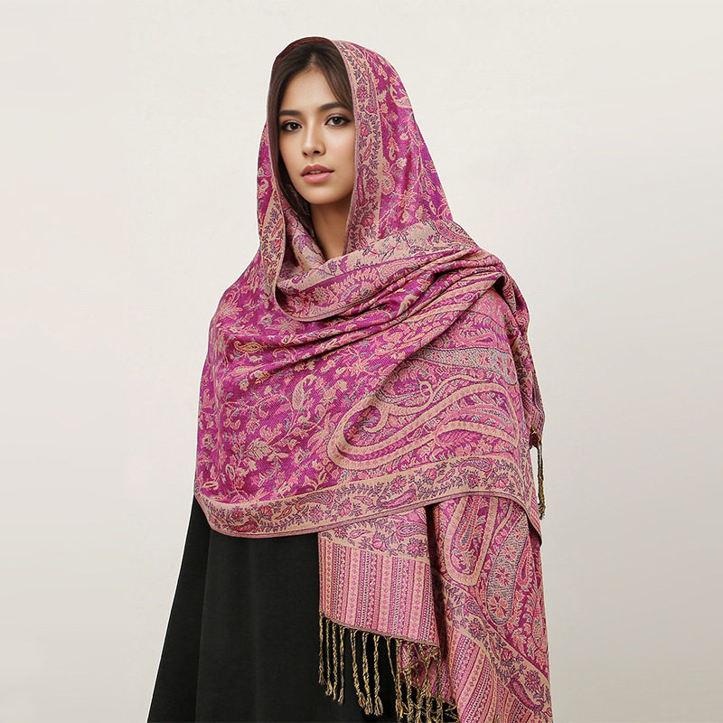 Picture of 2025 Cross-Border New Imitation Cashmere Scarf Ethnic Style Scarf Shawl Cashew Flower Accessible Luxury High-End Tassel Scarf