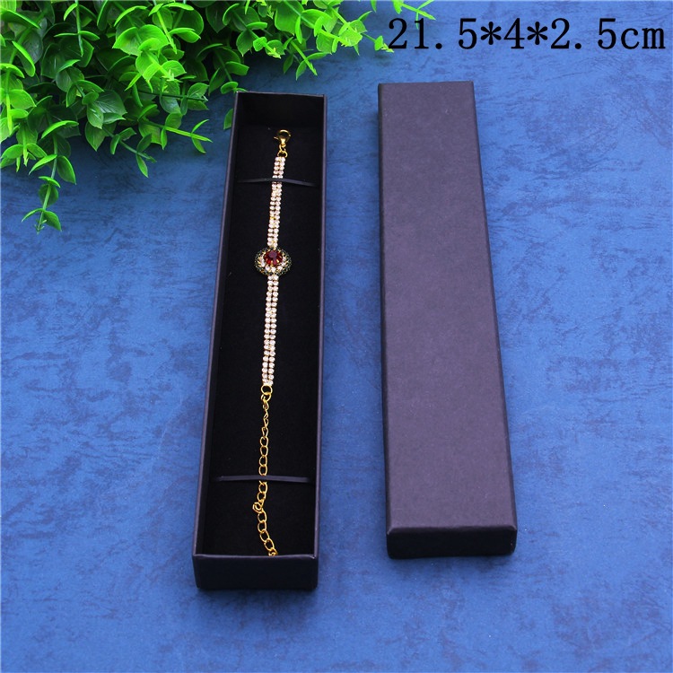 Printable Logo Paper Black Hairpin Gift Box Jewelry Packaging Box Rectangular Bracelet Necklace Box