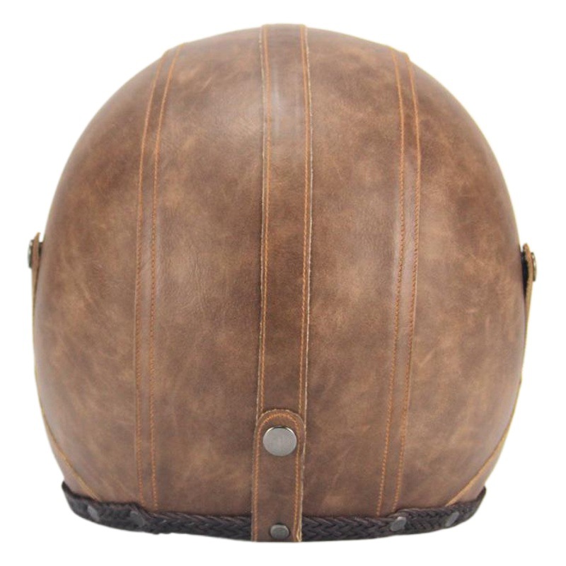 Cross-border Foreign Trade Version Vintage Helmet Leather Personality Helmet 3/4 Half Helmet King Turtle Pedal Handmade Leather Helmet
