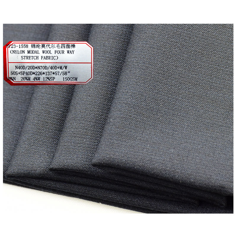 Modal nylon wool four-sided elastic fabric 150gsm pants fashion casual suit woven fabric
