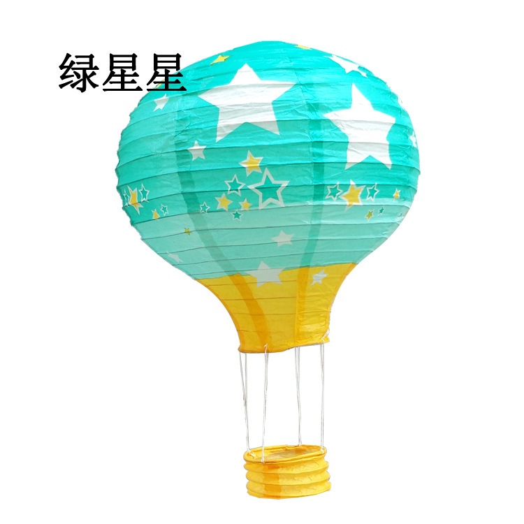 Picture of 2020 new manufacturers wholesale hot air balloon paper lantern two-color stitching rainbow export wedding paper lantern decoration