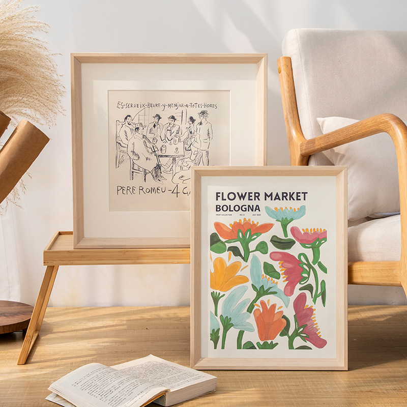 Picture of Square solid wood picture frame mounting solid wood large photo frame 33 38 50 any size frame picture frame outer frame wall hanging