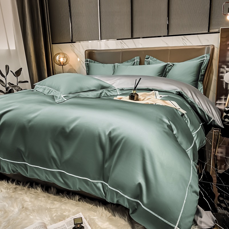 Picture of Light Luxury 160 Long-staple Cotton Cotton Four-piece Set Cotton Bed Sheet Quilt Cover Class A Maternal and Infant Grade Three-piece Bedding