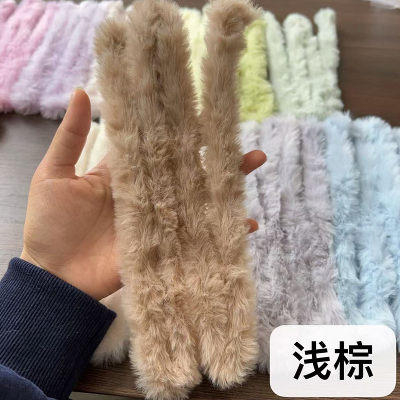 Picture of 20mm imitation rabbit hair twist stick thickened ultra-dense plush handmade DIY doll simulated puppy color wool strip raw material