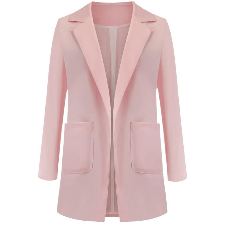 Picture of AliExpress WISH2024 New Spring and Autumn Explosions Women's Long Sleeve Solid Color Pocket Cardigan Small Suit Jacket