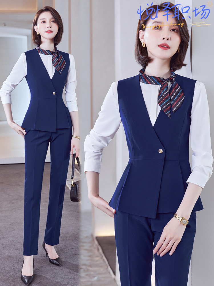 Beautician work clothes female front desk work clothes female slimming professional suit female fashion temperament autumn and winter stewardess work clothes
