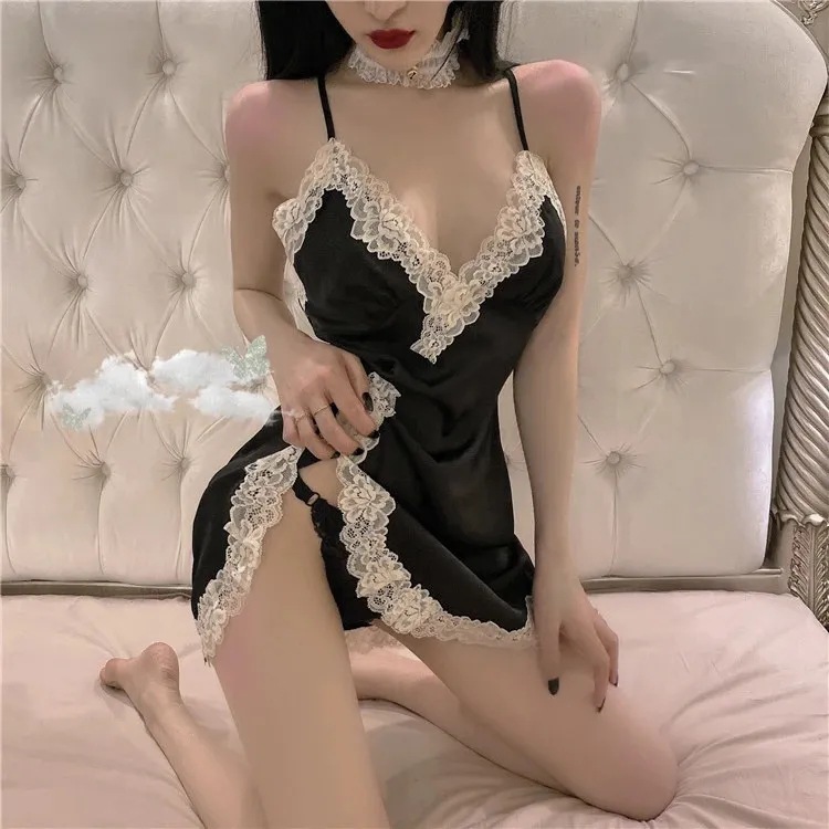 Sexy Underwear No Take-off Charming Erotic Bed Sling Nightgown Seductive Feeling Easy to Take Off Skirt Pajamas Easy to Insert Skirt