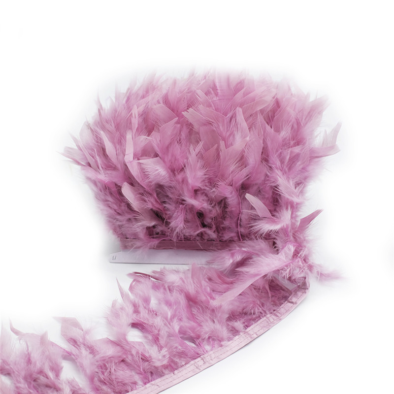 Picture of Turkey Feather Cloth with Flame Edge Feather Lace Wedding Bar Latin Dance Doll Clothing Accessories DIY Feathers